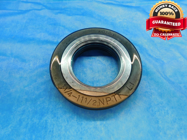 1 1/4 11 1/2 NPTF L1 PIPE THREAD RING GAGE 1.25 1.250 1.2500 N.P.T.F. DRYSEAL - JT0067BU