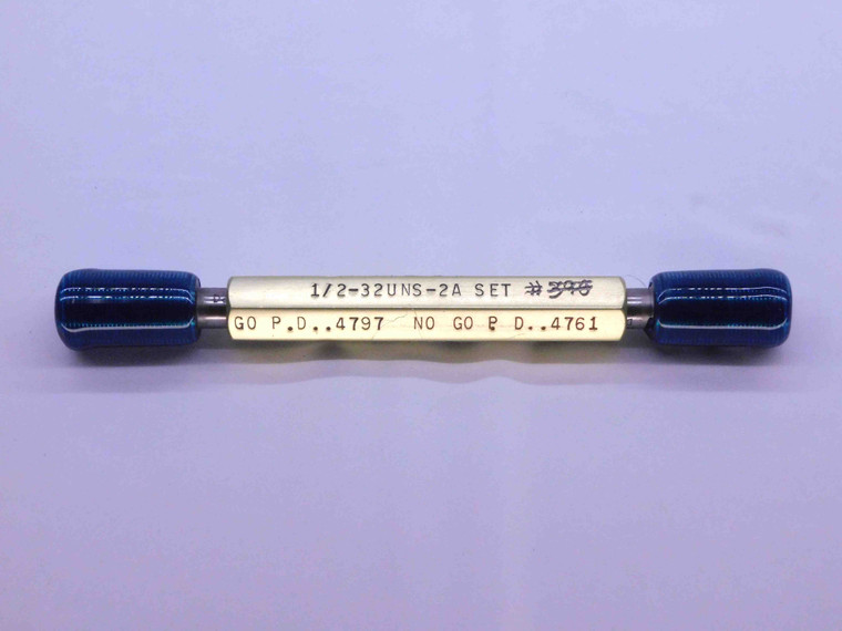 1/2 32 UNS 2A SPECIAL SET THREAD PLUG GAGE .5 GO NO GO P.D.'S = .4797 & .4761 - DW41092BB6