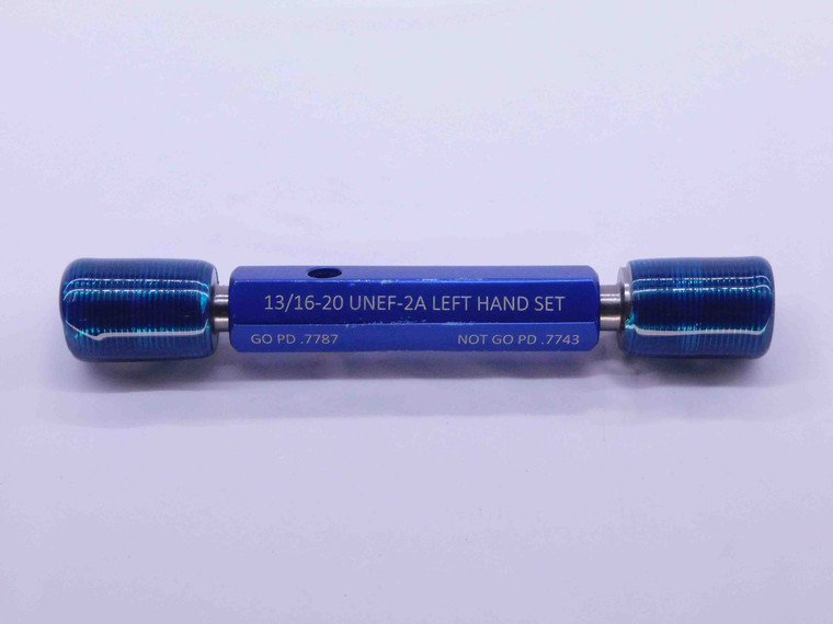 13/16 20 UNEF 2A LEFT HAND SET THREAD PLUG GAGE .8125 GO NO GO = .7787 & .7743 - DW41100BB6