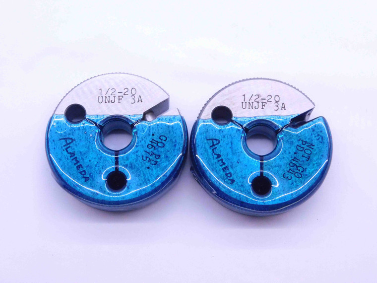 1/2 20 UNJF 3A THREAD RING GAGES .5 .50 .500 GO NO GO P.D.'S = .4675 & .4643 - DW41101LVR