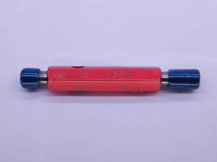 1/4 18 NPSF PIPE THREAD PLUG GAGE .25 .250 GO NO GO P.D.'S = .4852 & .4904 2B - DW41115LVR