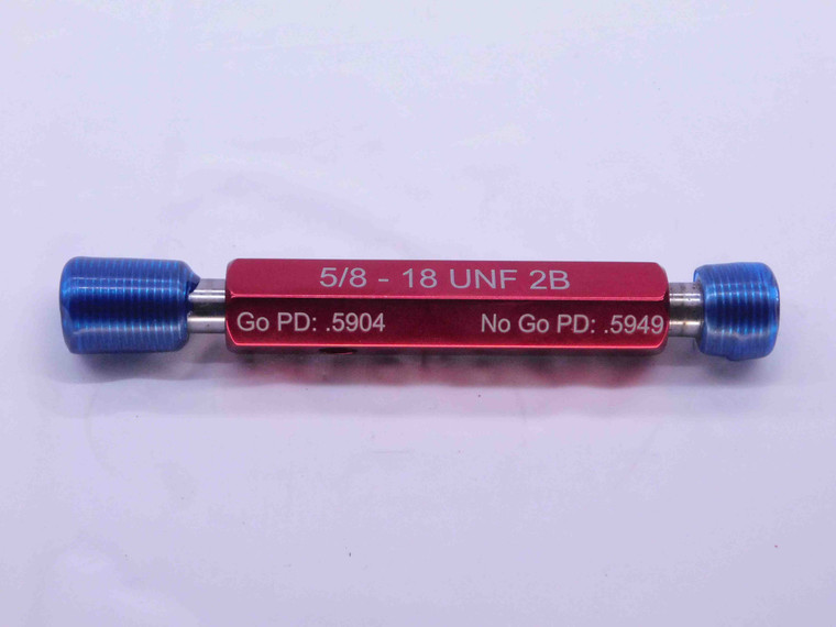 5/8 18 UNF 2B SPECIAL THREAD PLUG GAGE .625 GO NO GO P.D.'S = .5904 & .5949 - DW41138LVR