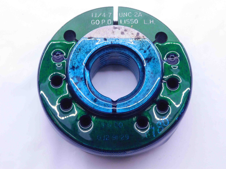 1 1/4 7 UNC 2A LEFT HAND THREAD RING GAGE 1.25 1.250 GO ONLY P.D. = 1.1550 L.H. - DW41143LVR