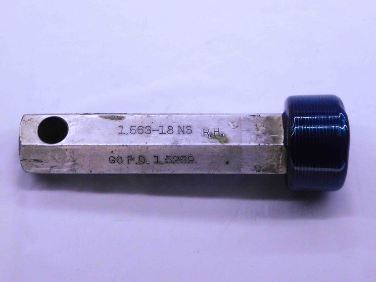 1.563 18 NS N08 LOCKNUT THREAD PLUG GAGE 1.5630 GO ONLY P.D. = 1.5269 N 08 2B 3B - DW41150LVR
