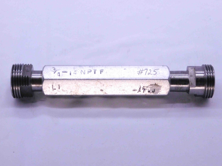 3/4 14 NPTF L1 & L3 PIPE THREAD PLUG GAGE .75 .750 .7500 N.P.T.F. DRYSEAL TAPER - DW41153LVR