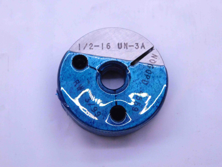 1/2 16 UN 3A THREAD RING GAGE .5 .50 .500 .5000 NO GO ONLY P.D. = .4559 CHECK - DW41154LVR