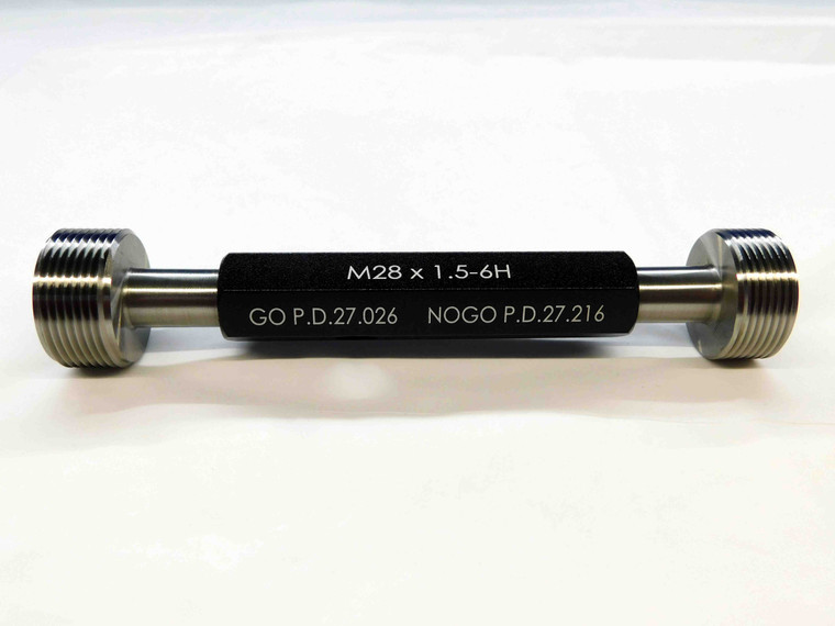 NEW M28 X 1.5 6H METRIC THREAD PLUG GAGE 28.0 GO NO GO P.D.'S = 27.026 & 27.226