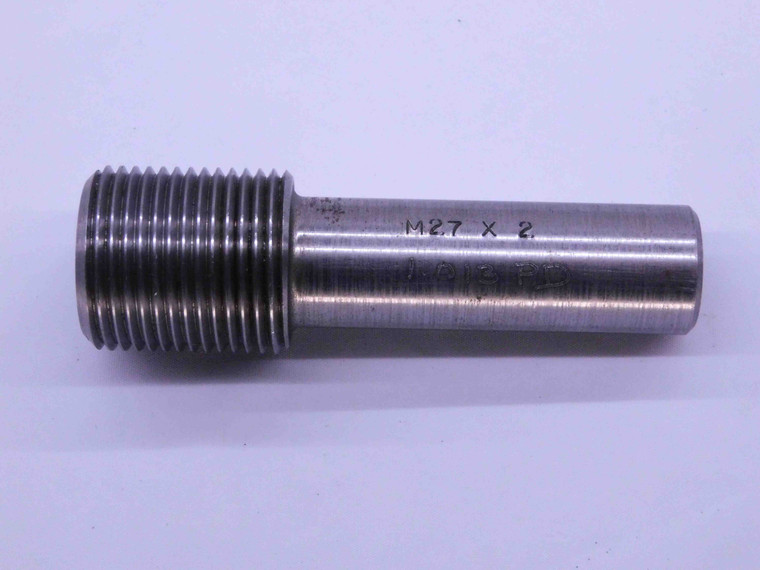 SHOP MADE M27 X 2 THREAD PLUG GAGE 27 2.0 GO ONLY P.D. = 1.013 METRIC CHECK - DW41187CH5