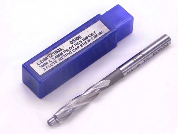 NEW 3.4mm PILOT 6mm OD HSS COUNTERBORE 5.5mm SHANK 3 FL CSM12103L 3mm CAP SCREW - JJ1769CH5
