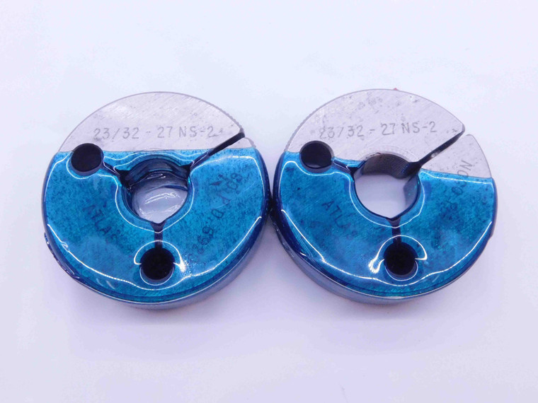 23/32 27 NS 2 THREAD RING GAGES .7187 GO NO GO P.D.'S = .6920 & .6890 CHECK - DW41325BB6