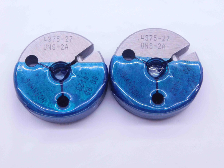 7/16 27 UNS 2A THREAD RING GAGES .4375 GO NO GO P.D.'S = .4123 & .4087 CHECK - DW41331BB6