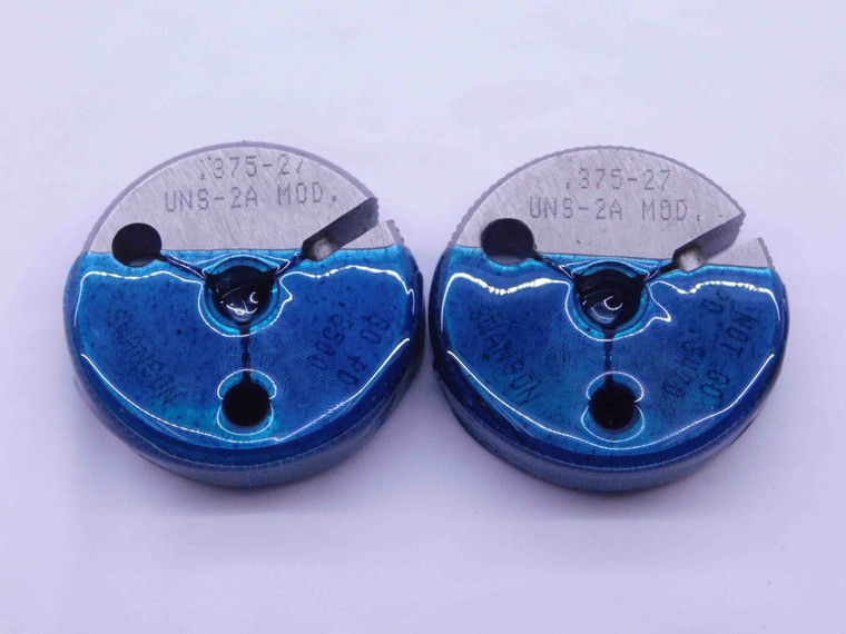 3/8 27 UNS 2A MODIFIED THREAD RING GAGES .375 GO NO GO P.D.'S = .3500 & .3470 - DW41336BB6