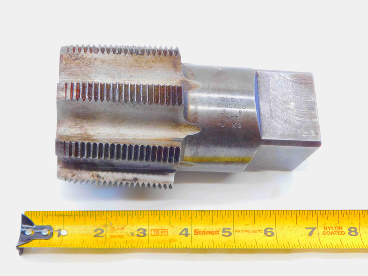 BESLY 3" 8 NPT HSS PIPE TAP 8 STRAIGHT FLUTE 3.0 TAPERED THREADING N.P.T. 3-8 - JG4550BB6