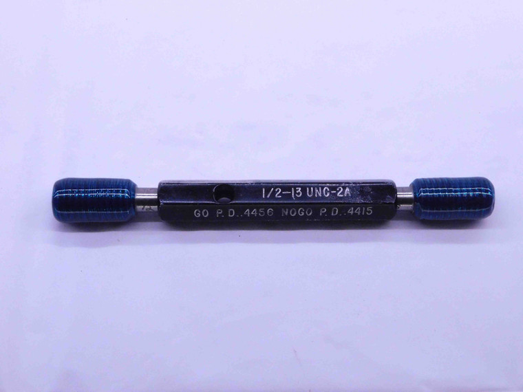1/2 13 UNC 2A PREPLATE SET THREAD PLUG GAGE .5 GO NO GO P.D.'S = .4456 & .4415 - DW41358BB6