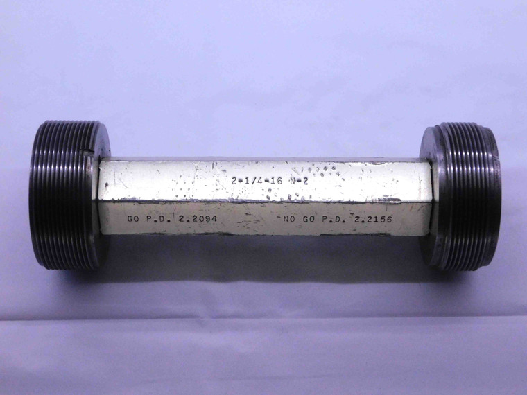 2 1/4 16 N 2 THREAD PLUG GAGE 2.25 2.250 GO NO GO P.D.'S = 2.2094 & 2.2156 UN-2 - DW41361CH5