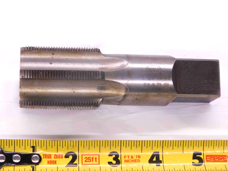 BESLY 1 5/8 16 NS HSS PLUG TAP 6 STRAIGHT FLUTE 1.625 1-5/8-16 UNS THREADING - JJ1897CH5