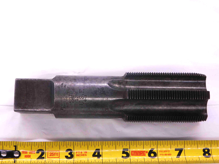 PRATT & WHITNEY 2" 12 USF HSS PLUG TAP 6 STRAIGHT FLUTE 2.0 G-12 USA MADE P&W - JJ1913CH5