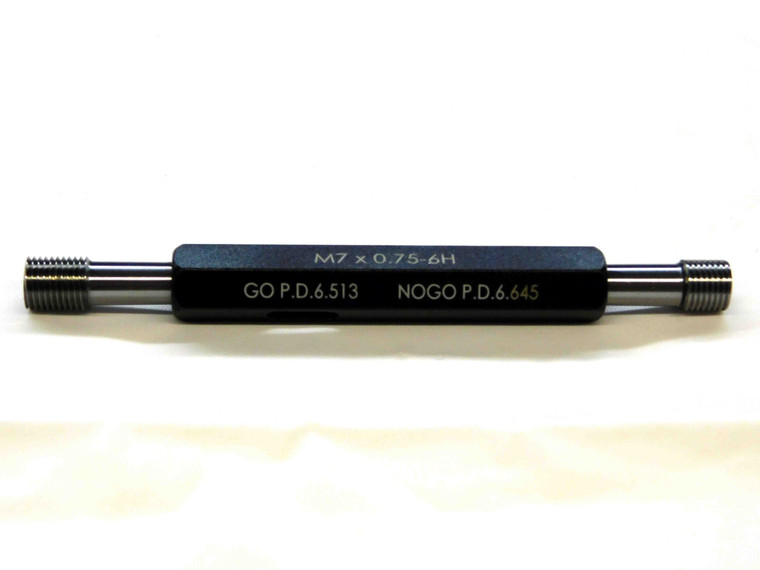 NEW M7 X 0.75 6H METRIC THREAD PLUG GAGE 7.0 .75 GO NO GO P.D.'S = 6.513 & 6.645