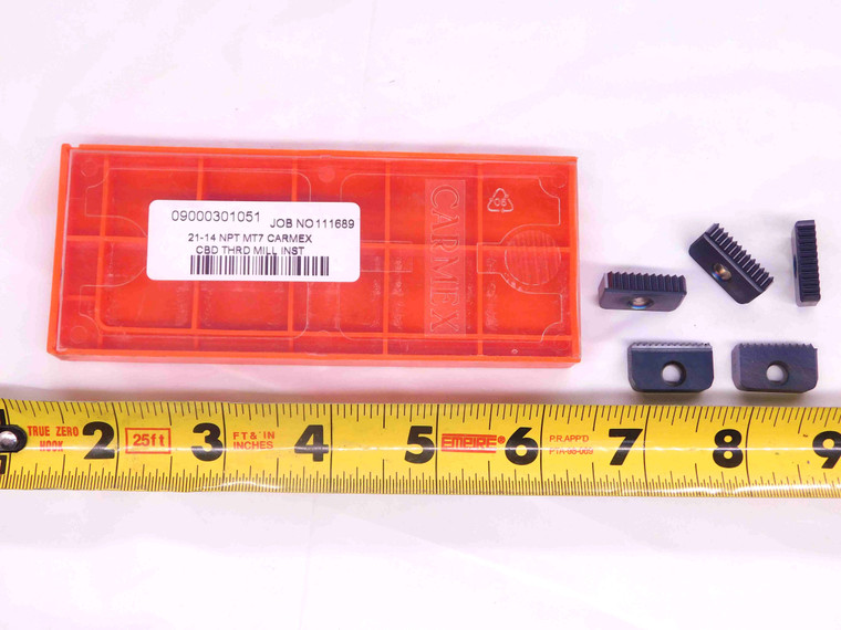 3pcs NEW CARMEX 21-14 NPT MT7 TiAIN COATED CARBIDE THREAD MILL INSERTS 14 TPI - JJ1922BB6