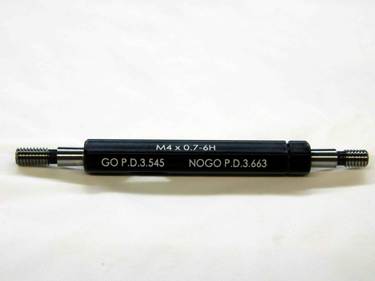NEW M4  X  0.7 6H METRIC THREAD PLUG GAGE 4.0 .7 GO NO GO P.D.'S = 3.545 & 3.663
