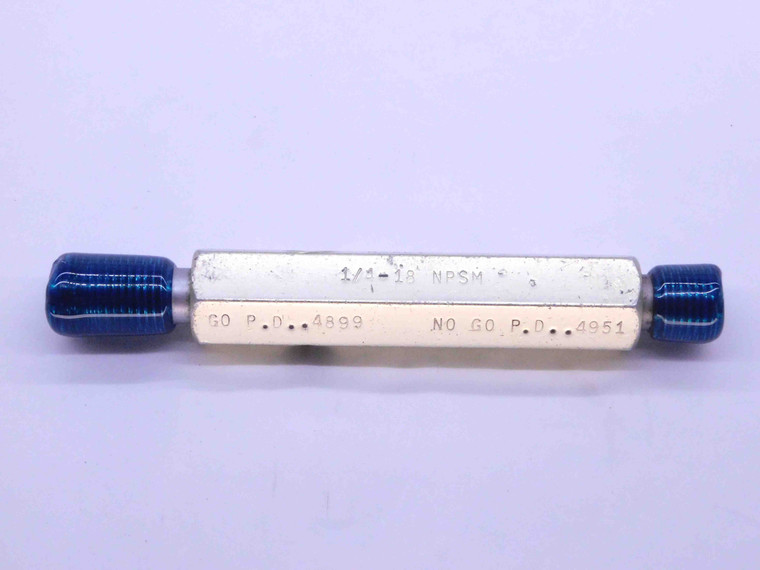 1/4 18 NPSM SPECIAL PIPE THREAD PLUG GAGE .25 GO NO GO P.D.'S = .4899 & .4951 2B - DW41406BB6