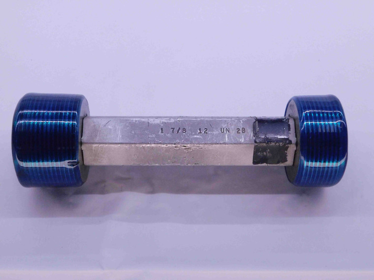 1 7/8 12 UN 2B THREAD PLUG GAGE 1.875 1.8750 GO NO GO P.D.'S = 1.8209 & 1.8287 - DW41460CH5