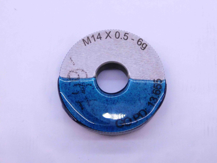 M14 X .5 6g METRIC SOLID THREAD RING GAGE 14 0.5 GO ONLY P.D. = 13.655 CHECK - DW41464LVR