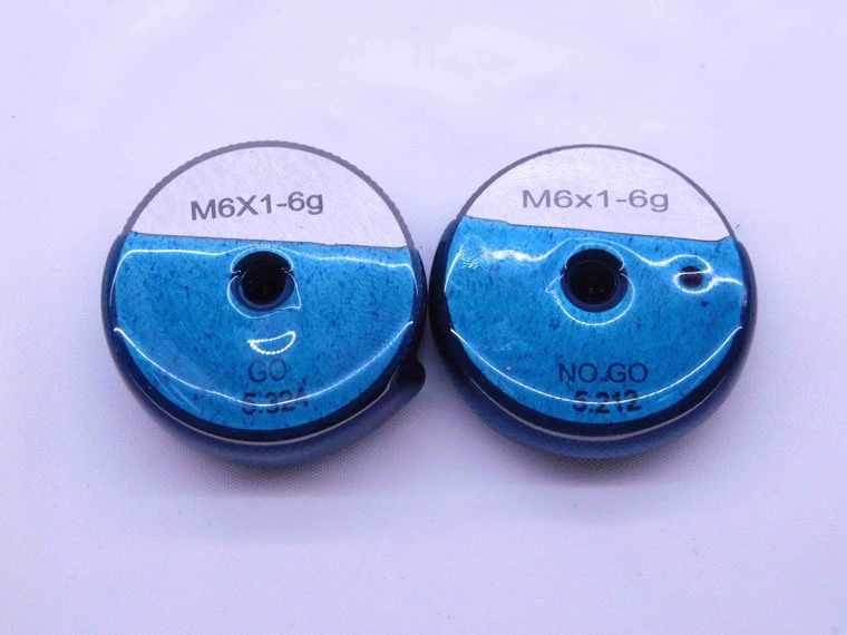M6 X 1 6g METRIC SOLID THREAD RING GAGES 6 1.0 GO NO GO P.D.'S = 5.324 & 5.212 - DW41467LVR