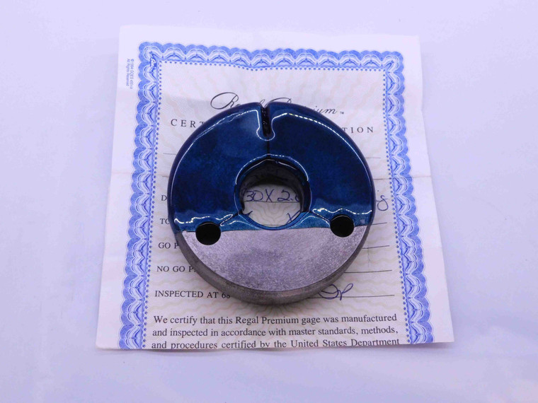 M30 X 2 6g METRIC THREAD RING GAGE 30 2.0 GO ONLY P.D. = 28.663 INSPECTION CHECK - DW41485OB6