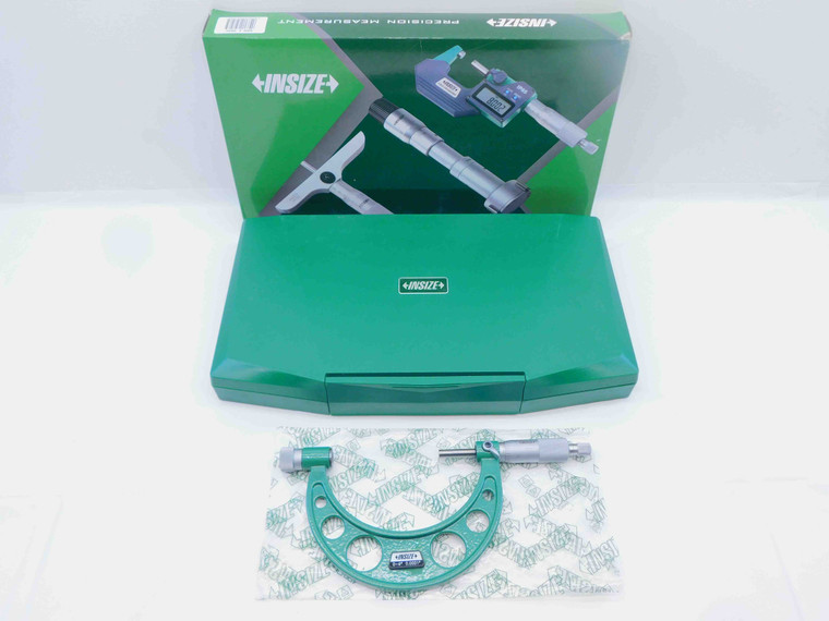 INSIZE 3206-4 OUTSIDE MICROMETER INTERCHANGEABLE ANVILS 4" RANGE .0001" GRAD MIC - JG4718INS