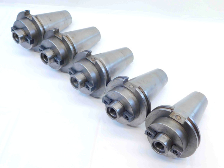 5pc LOT OF CAT50 1 1/4 PILOT O.D. 1/2 KEY FACE MILL TOOL HOLDER 1 1/2 PROJECTION