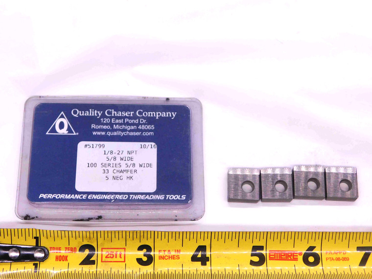 QCC 4pcs DIE HEAD CHASERS 1/8 - 27 NPT 5/8 WIDE SERIES 100 33 CHAMFER 5 NEG HK - JJ2028BB6