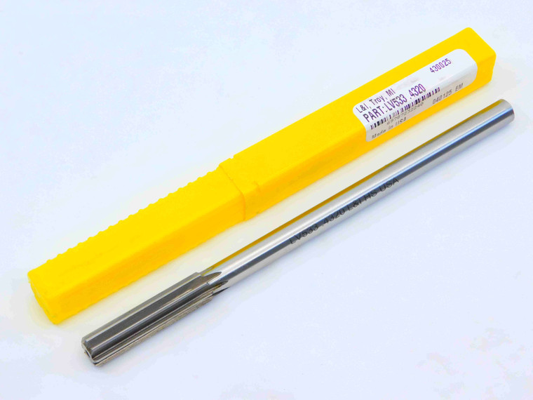 NEW L & I 0.432 OD HSS REAMER 8 FL .432 .4320 7/16 .4375 -.0055 UNDERSIZE 11 mm - JG4785LAI