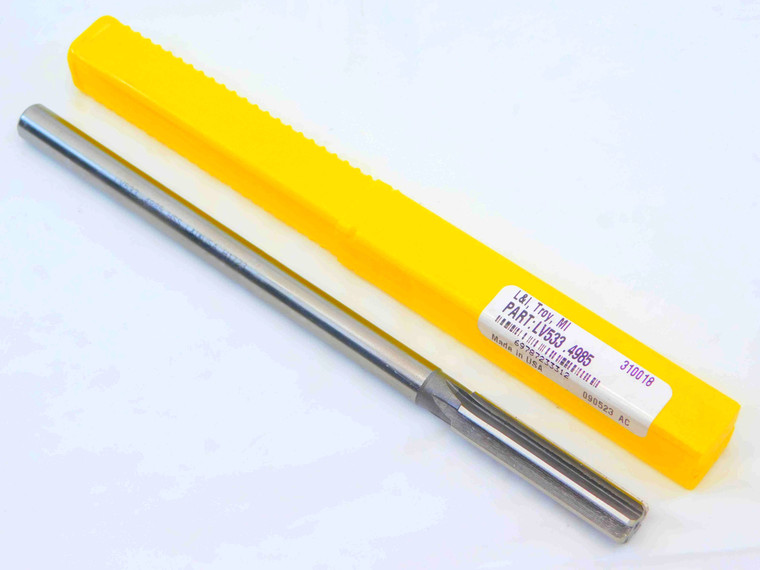 NEW L & I 0.4985 OD HSS CHUCKING REAMER 6 FL .4985 1/2 .5000 -.0015 UNDERSIZE - JG4789LAI