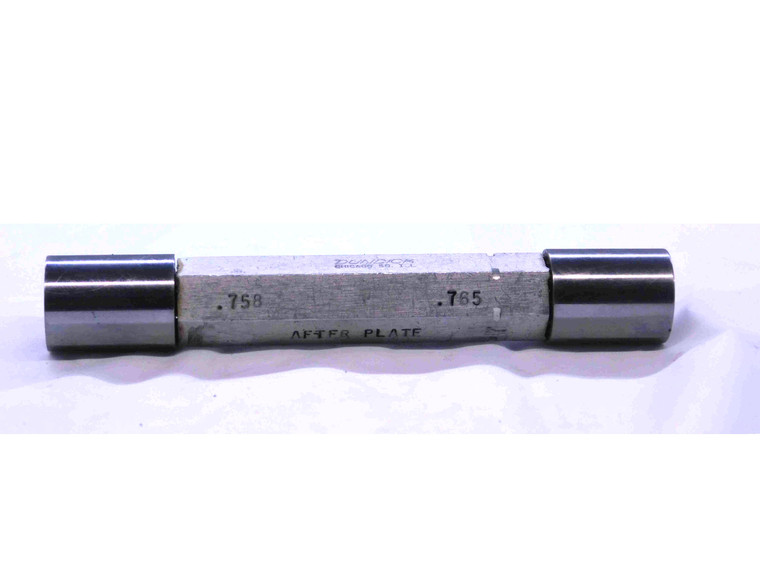 .7580 & .7650 PIN PLUG GAGE GO NO GO .7656 -.0006 49/64 19.253 mm .758 .765 - TC0035BB6