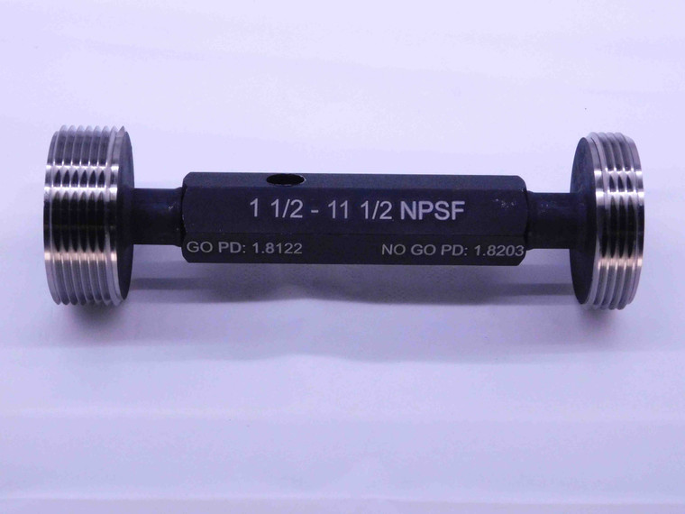 NEW 1 1/2 11 1/2 NPSF PIPE THREAD PLUG GAGE 1.5 GO NO GO PDS= 1.8122 & 1.8203 2B - DW41554MSAF