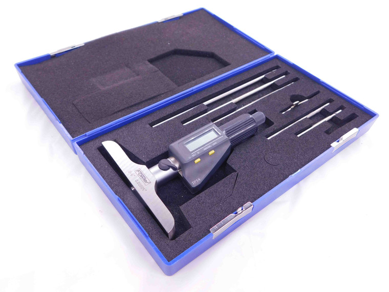 FOWLER 54-225-456 DIGITAL DEPTH MICROMETER 0 - 6" RANGE 0.00005" GRADUATION MIC - JJ2205LVR