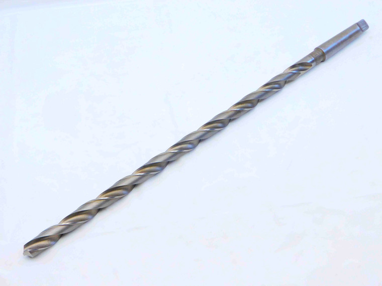 UTD 19/32 O.D. HSS EXTRA LENGTH TWIST DRILL BIT MORSE TAPER #2 SHANK .5937 MT2 - JG4873CH5