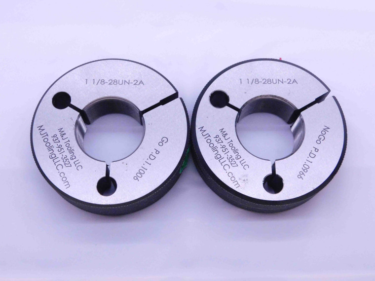 1 1/8 28 UN 2A THREAD RING GAGES 1.125 1.1250 GO NO GO P.D.'S = 1.1006 & 1.0966 - DW41578BE6