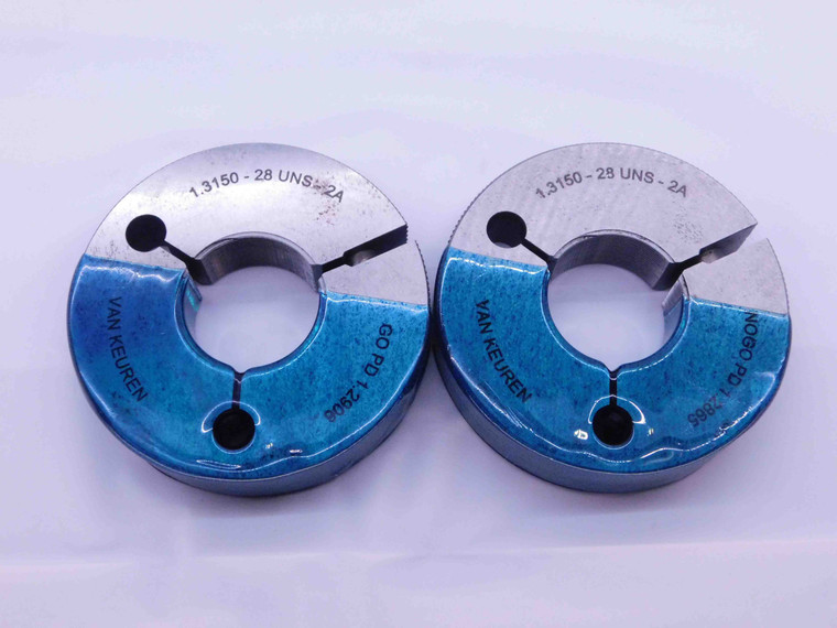 1.3150 28 UNS 2A THREAD RING GAGES 1.315 GO NO GO P.D.'S = 1.2906 & 1.2865 CHECK - DW41580BE6