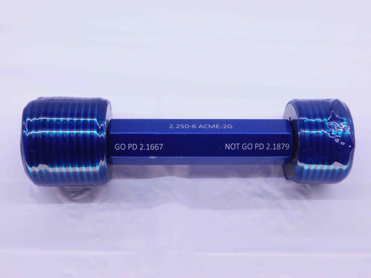 2 1/4 6 ACME 2G THREAD PLUG GAGE 2.25 2.250 GO NO GO P.D.'S = 2.1667 & 2.1879 - DW41613BB6