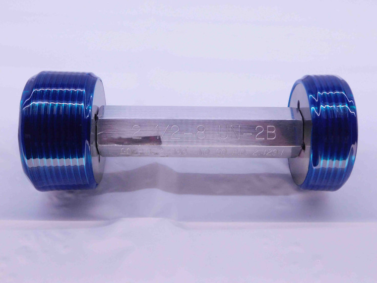 2 1/2 8 UN 2B THREAD PLUG GAGE 2.5 2.50 2.500 GO NO GO P.D.'S = 2.4188 & 2.4294 - DW41616BD6