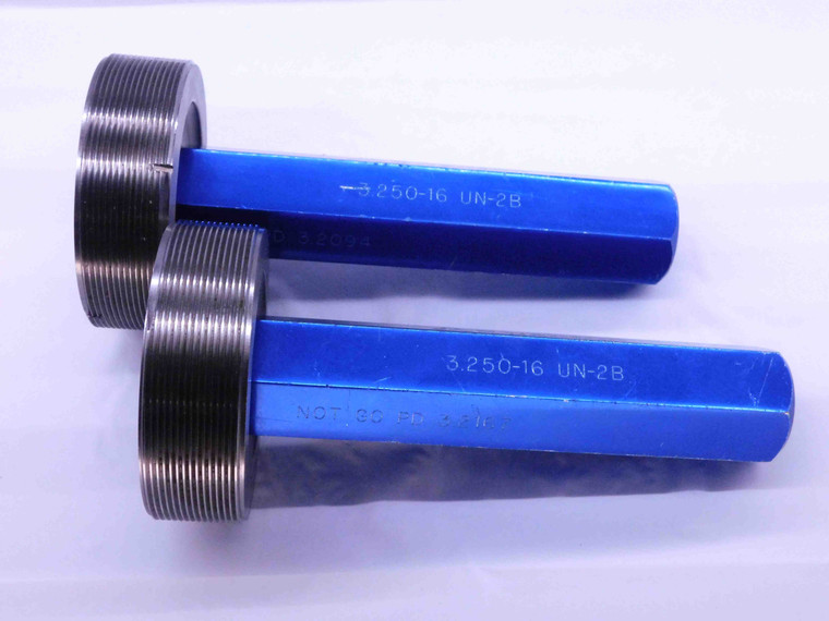 3 1/4 16 UN 2B THREAD PLUG GAGE 3.25 3.250 GO NO GO P.D.'S = 3.2094 & 3.2167 - DW41626BB6