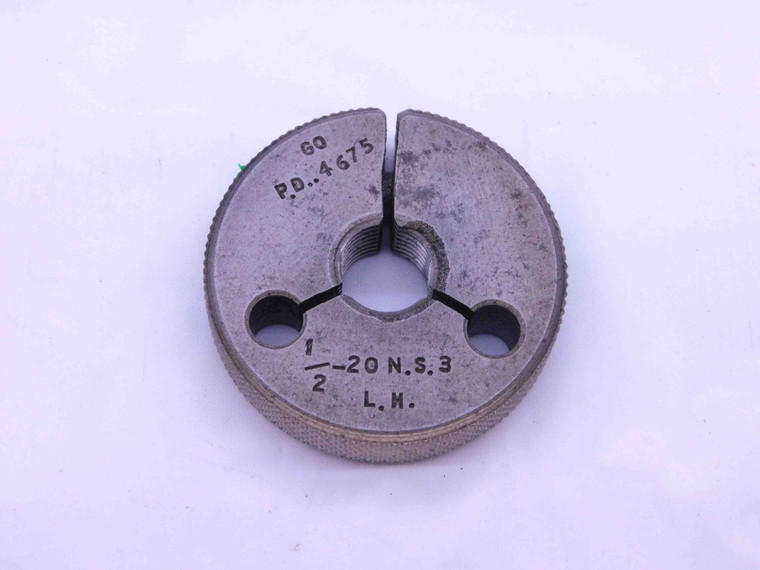 1/2 20 NS 3 LEFT HAND THREAD RING GAGE .5 .50 GO ONLY P.D. = .4675 L.H. UNF 3A - DW41640CH5