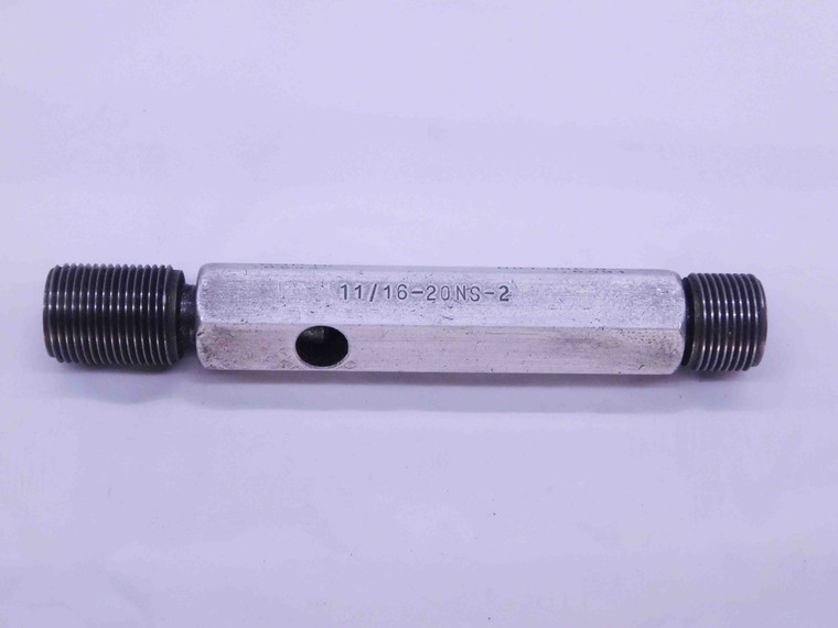 11/16 20 NS 2 THREAD PLUG GAGE .6875 GO NO GO P.D.'S = .6552 & .6591 INSPECTION - DW41666OB6