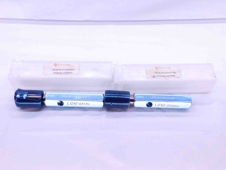 1.030 28 UNS 2A VERMONT SET THREAD PLUG GAGE 1.3 GO NO GO PD'S = 1.0056 & 1.0016 - DW41702BE6