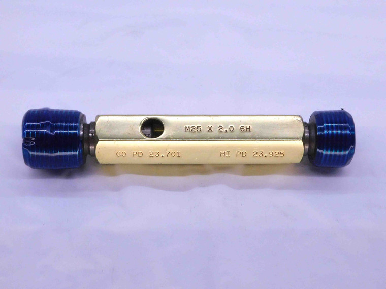 M25 X 2 6H LEFT HAND THREAD PLUG GAGE 25 2.0 GO NO GO P.D.'S = 23.701 & 23.925 - DW41713AE6