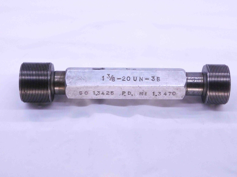 1 3/8 20 UN 3B THREAD PLUG GAGE 1.375 1.3750 GO NO GO P.D.'S = 1.3425 & 1.3470 - DW41716AE6