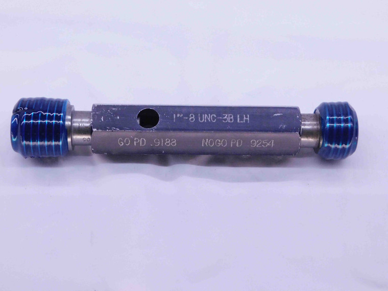 1" 8 UNC 3B LEFT HAND THREAD PLUG GAGE 1.0 GO NO GO P.D.'S = .9188 & .9254 L.H. - DW41717AE6