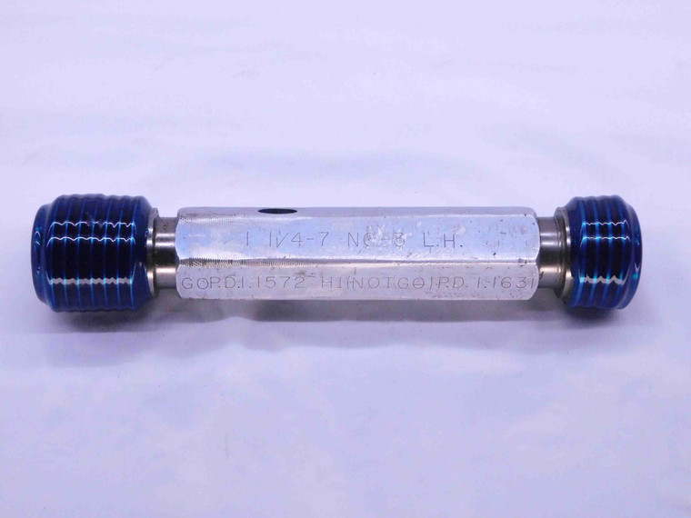 1 1/4 7 NC 3 LEFT HAND THREAD PLUG GAGE 1.25 GO NO GO P.D.'S = 1.1572 & 1.1631 - DW41719AE6
